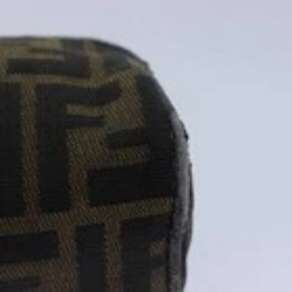 FENDI Zucca Canvas Pouch Brown Black Silver Auth fm3759 - Picture 3 of 16